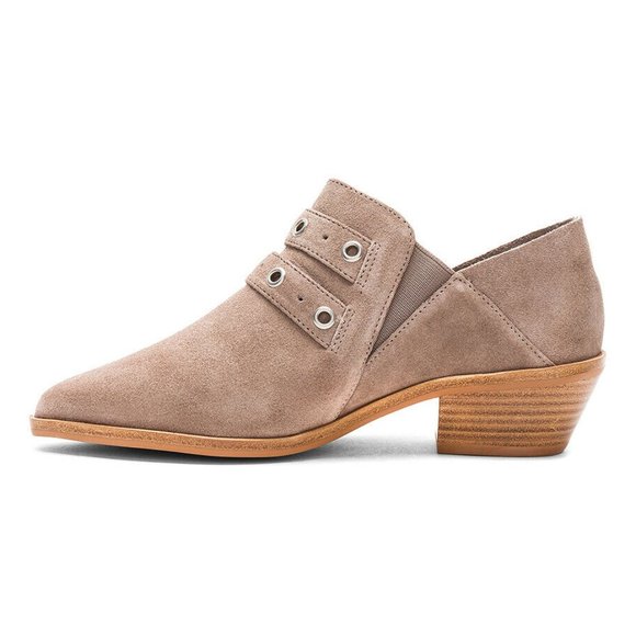 REBECCA MINKOFF Sand Austen Buckles Ankle BOOTIES Shoes 8.5 Beige Suede NEW $164 - Picture 4 of 12